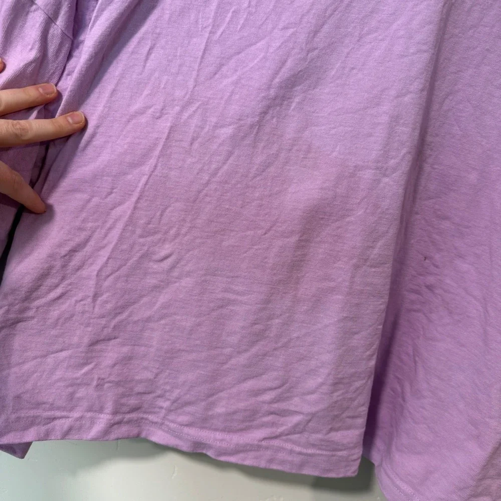 Bryn Walker Purple Cotton Long Sleeve Scoop Neck Boxy Top XL Natural Fiber - Picture 9 of 9